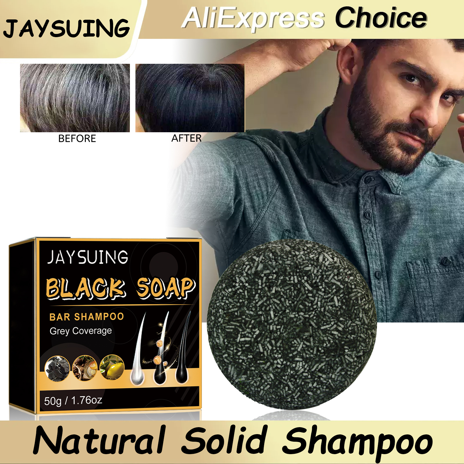 Hair Care Dandruff - Hair Shampoo Soap Polygonum Multiflorum Black