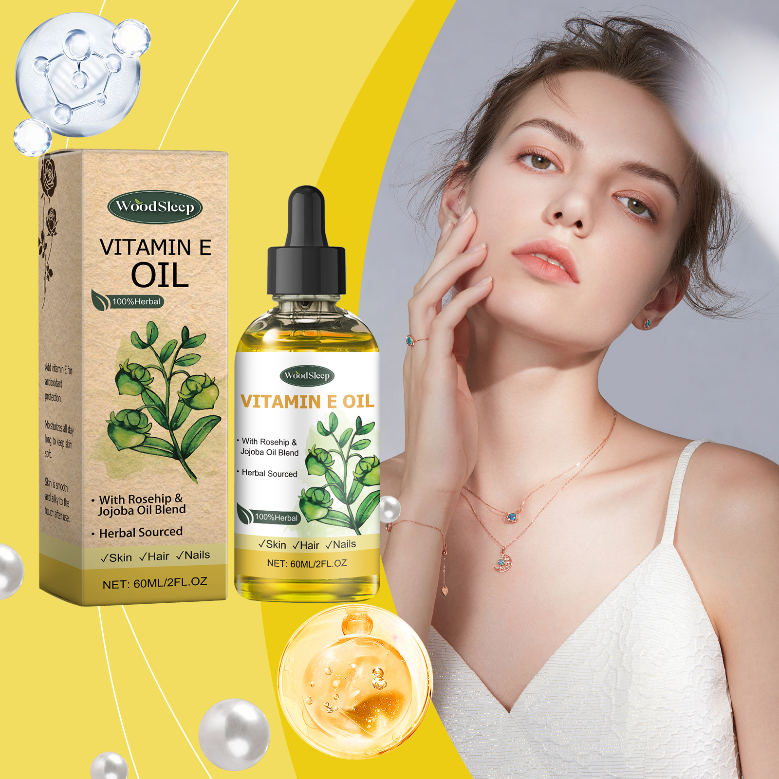 Hair Care Vitamin - 60ml Natural Vitamin E Essential Oil