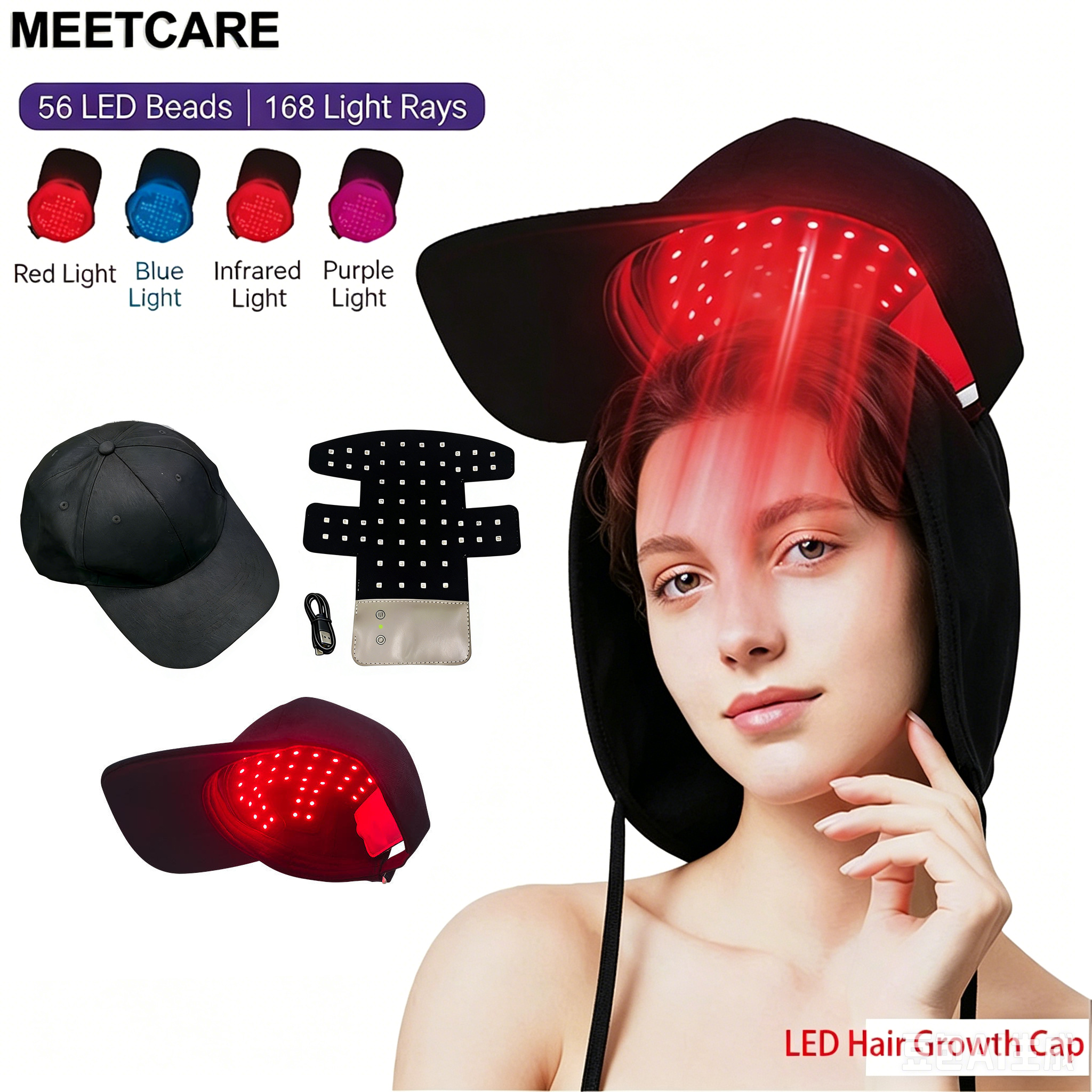 Hair Care Routine - LED Hair Growth Helmet Cap with