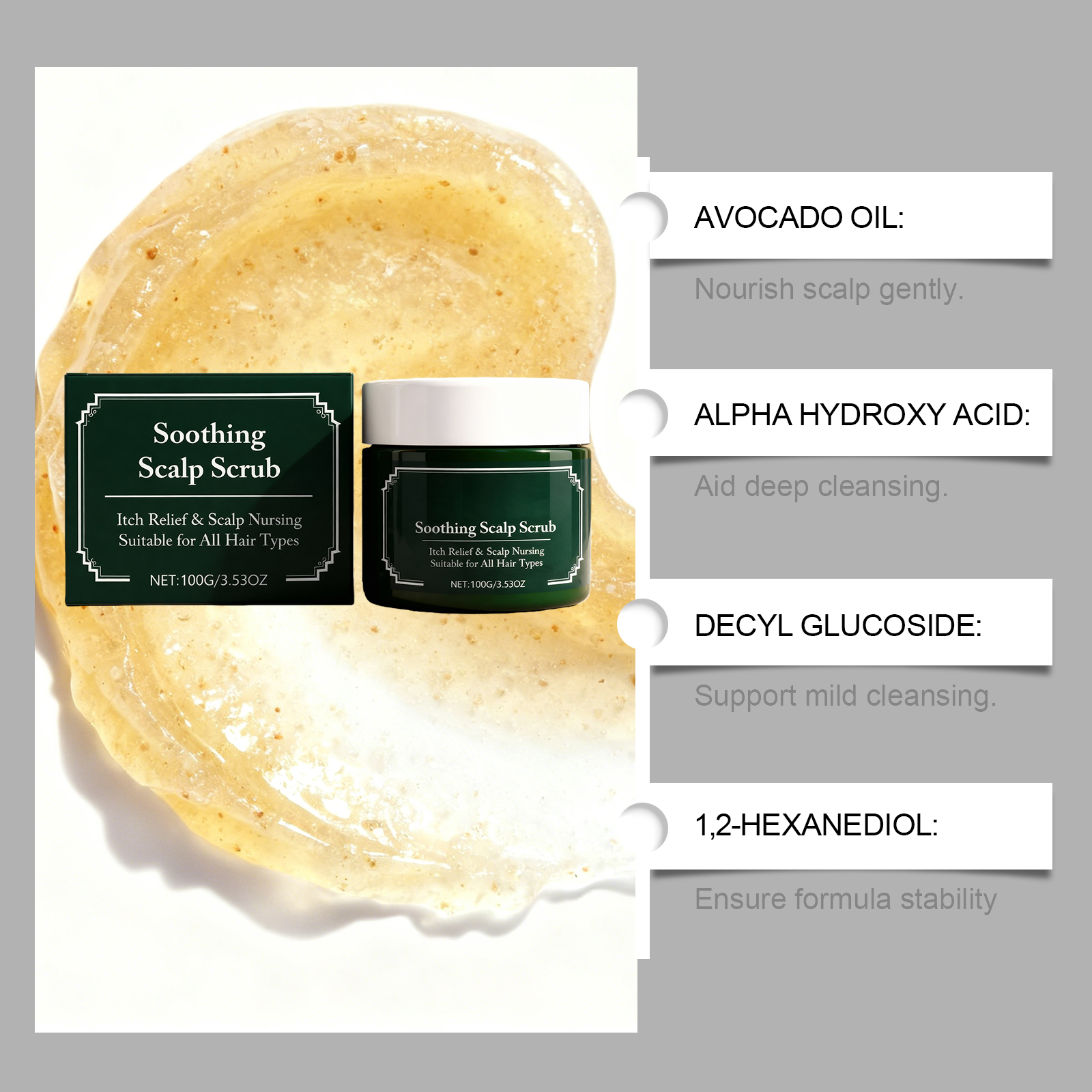 AHA Scalp Purifying Scrub Avoc - огляд і ціна Scalp Scrub Exfoliant