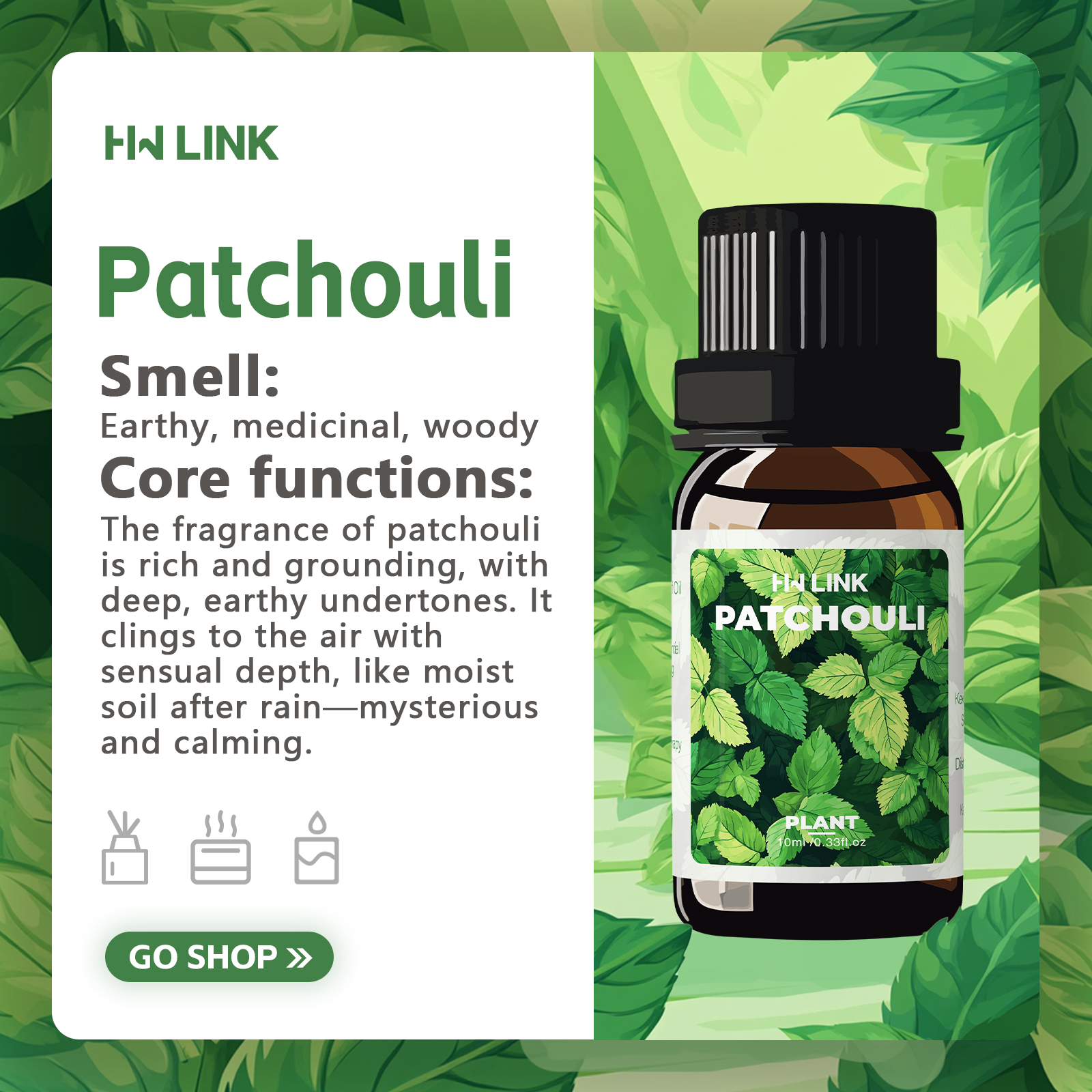 10ml Patchouli Essential Oils  - огляд і ціна Hair Care Nature
