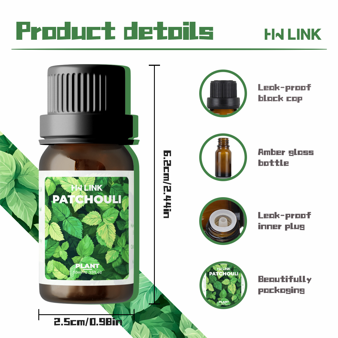 10ml Patchouli Essential Oils  - огляд і ціна Hair Care Nature