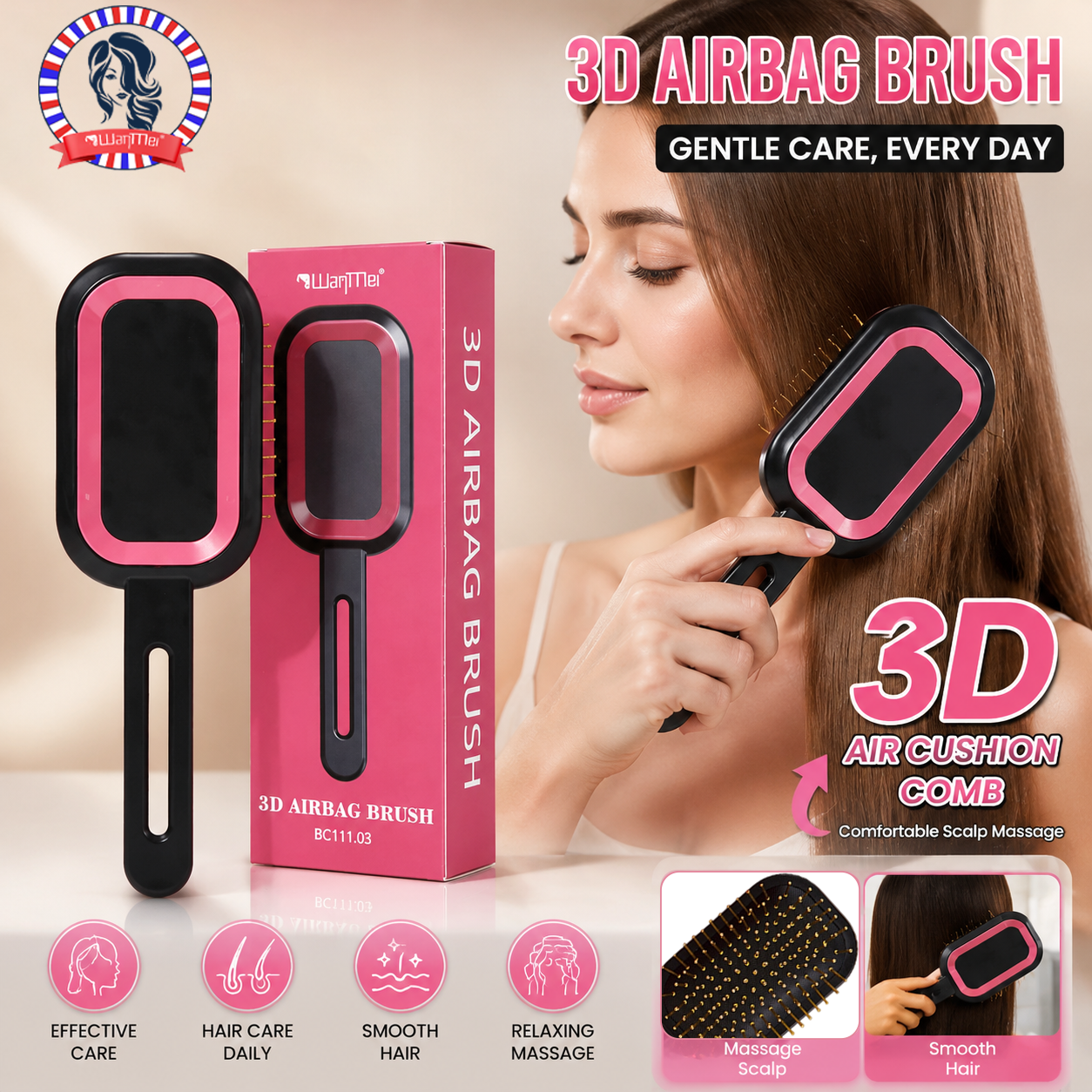 3D Air Cushion Comb Self-clean - огляд і ціна Hair Care Is Self Care