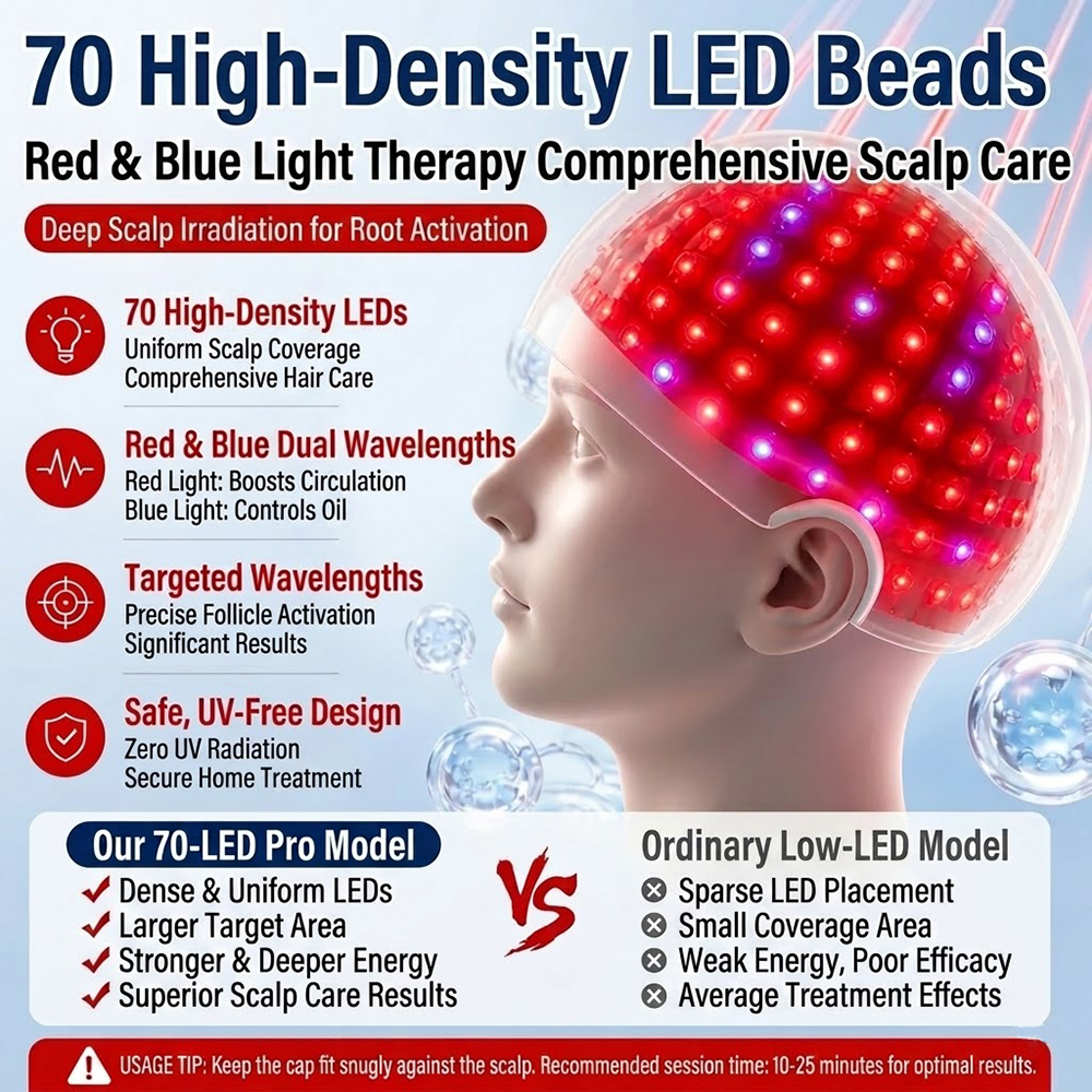 LED Hair Growth Cap Red Blue L - огляд і ціна Hair Care Routine